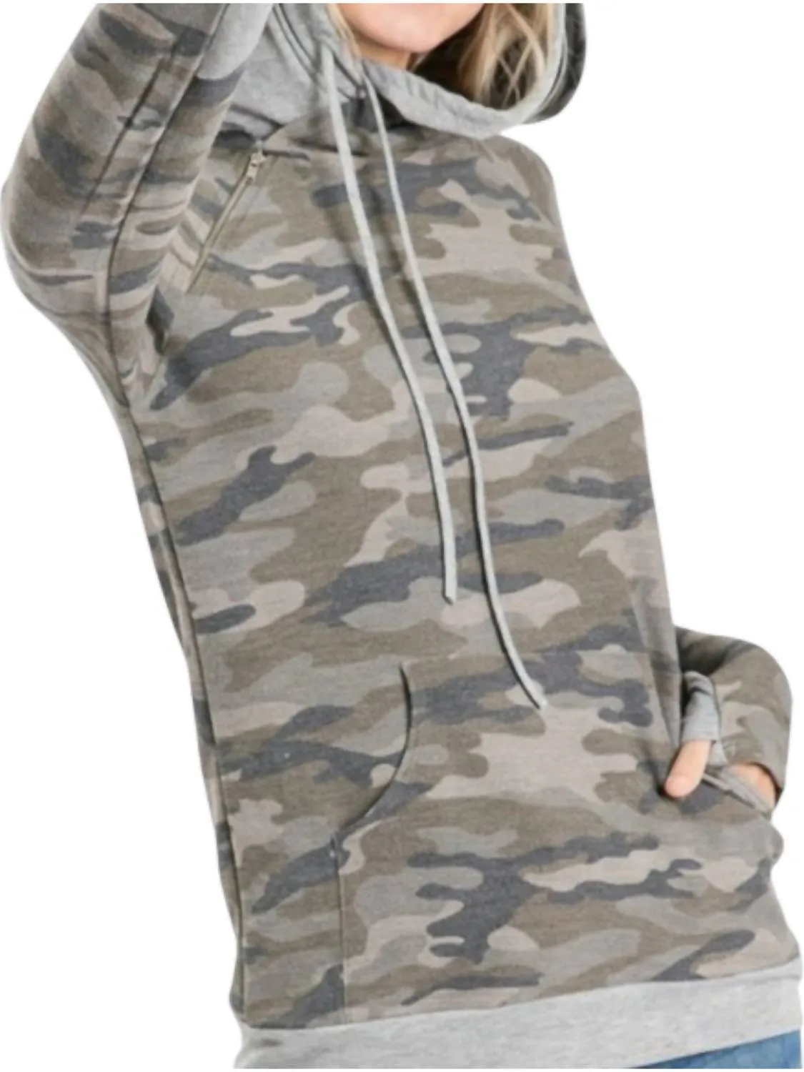 7Th Ray - Camo Side Zipper Hoodie