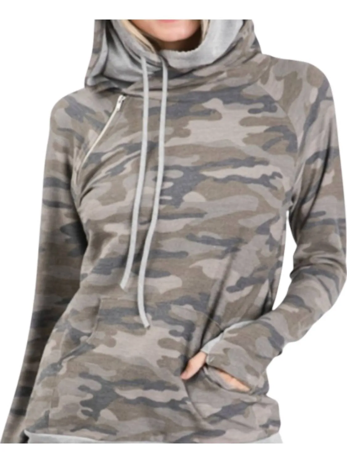 7Th Ray - Camo Side Zipper Hoodie