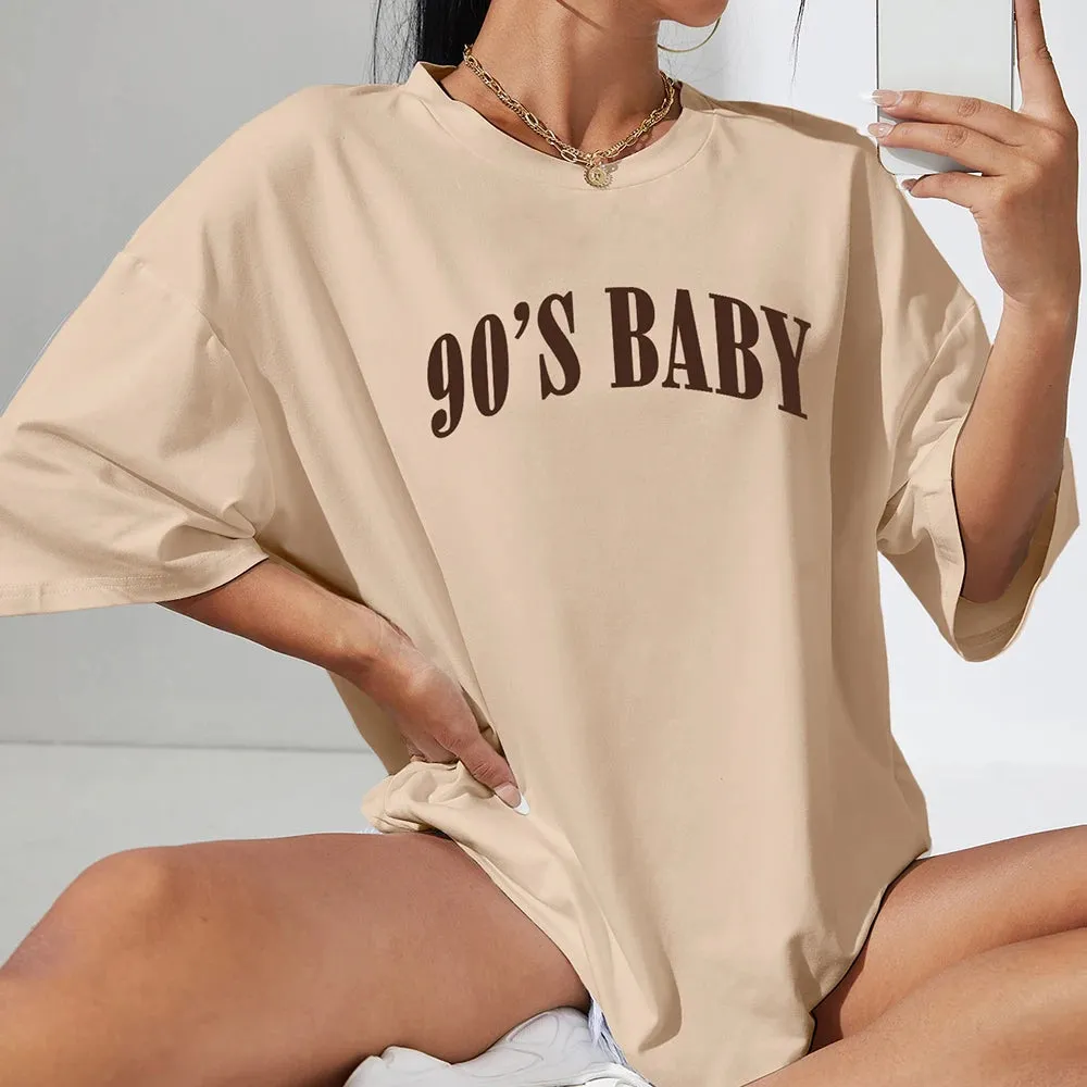 90's Baby Oversized Cotton T-Shirts for Women