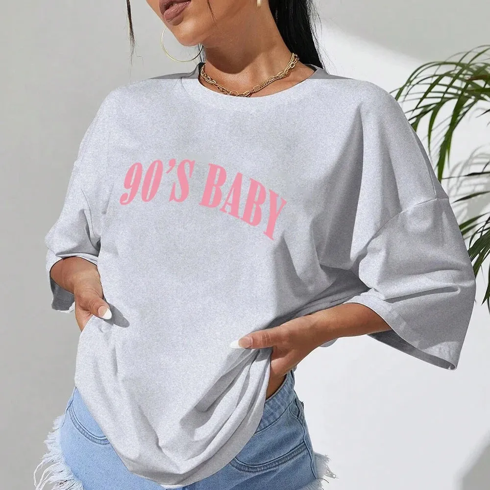 90's Baby Oversized Cotton T-Shirts for Women