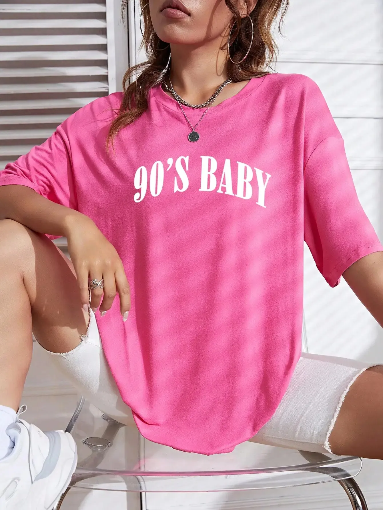 90's Baby Oversized Cotton T-Shirts for Women