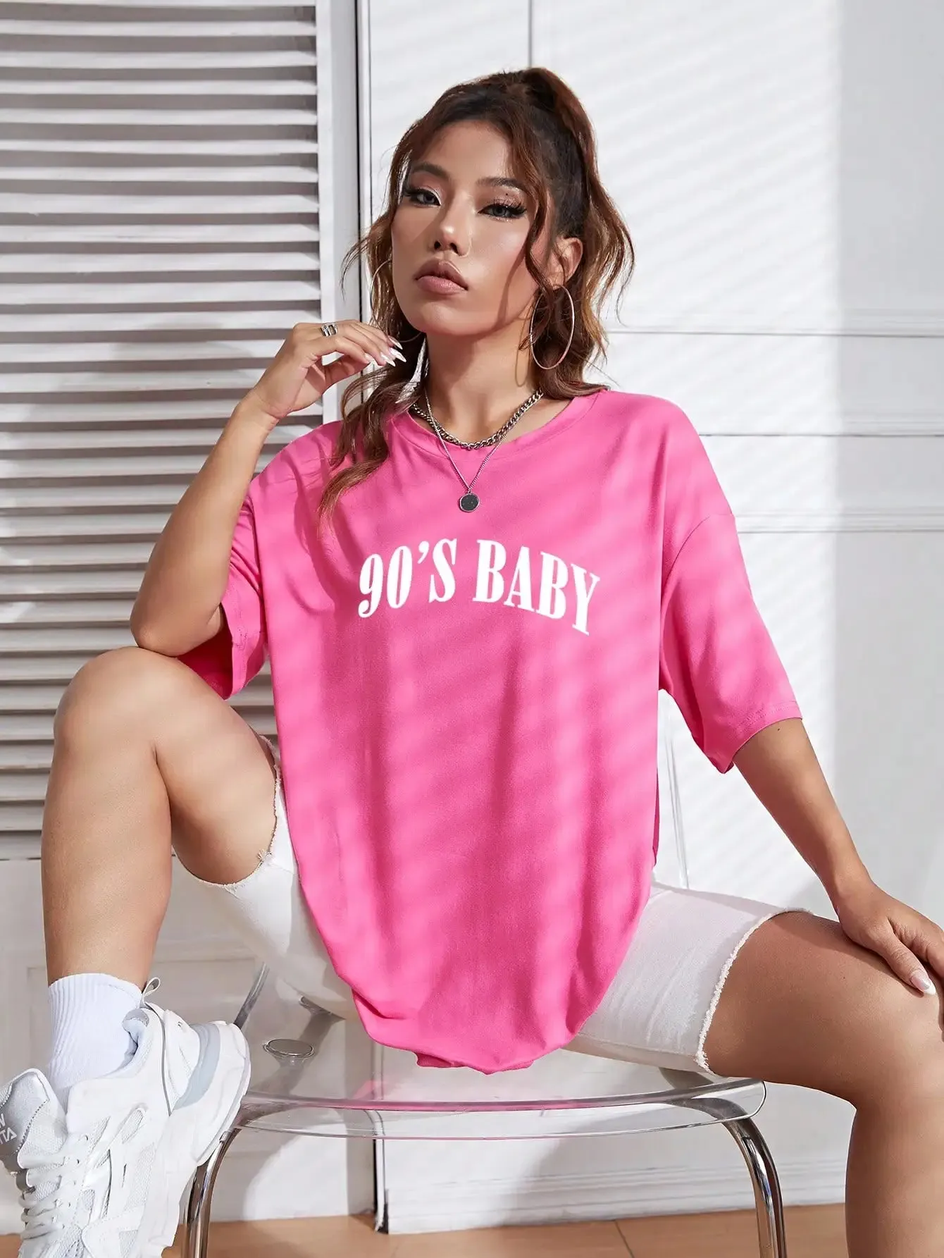 90's Baby Oversized Cotton T-Shirts for Women