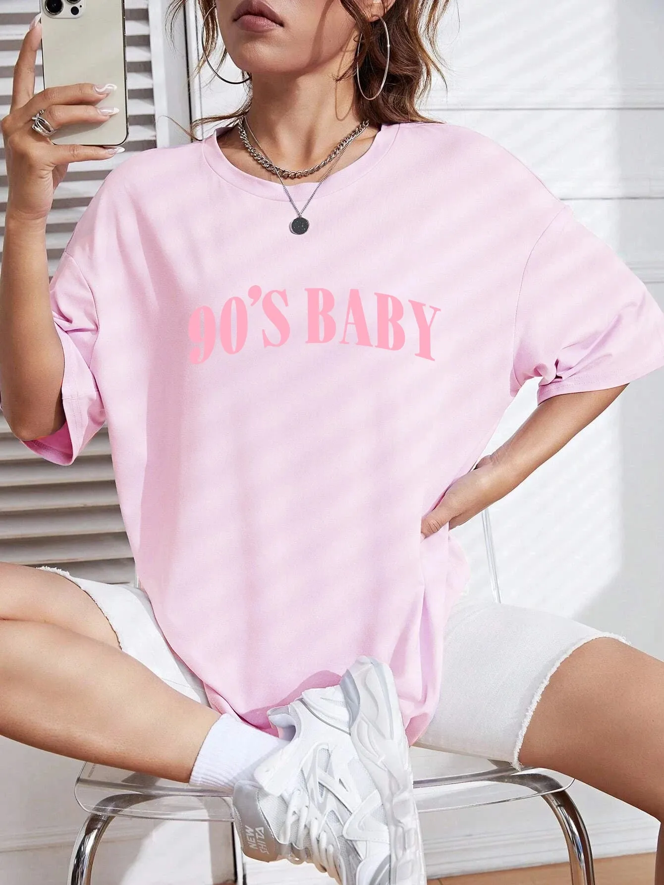 90's Baby Oversized Cotton T-Shirts for Women