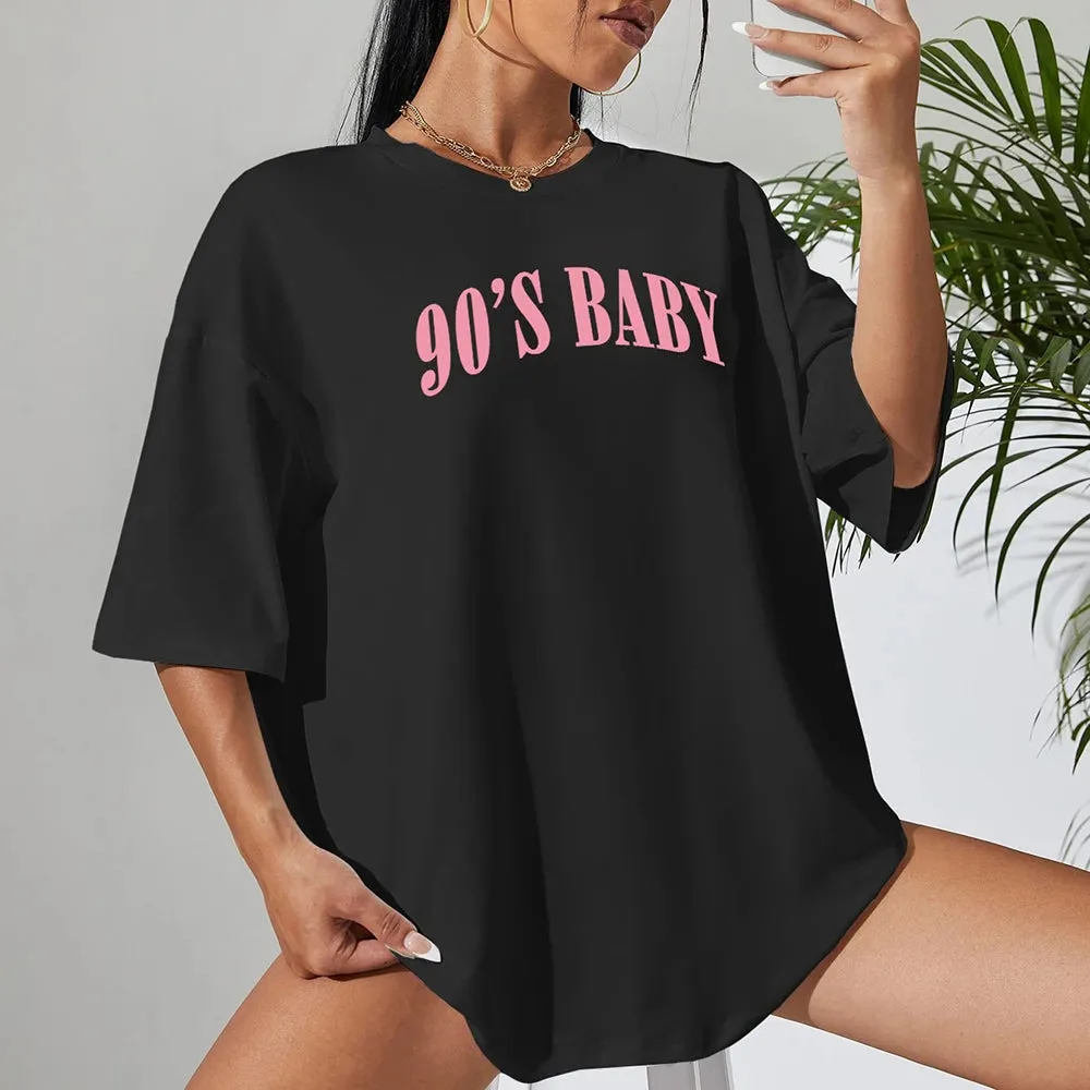 90's Baby Oversized Cotton T-Shirts for Women