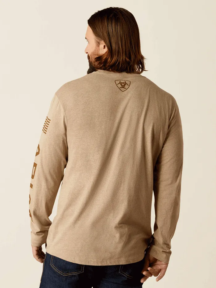 Ariat 10054191 Mens Elevated V2 T-Shirt Oatmeal Heather