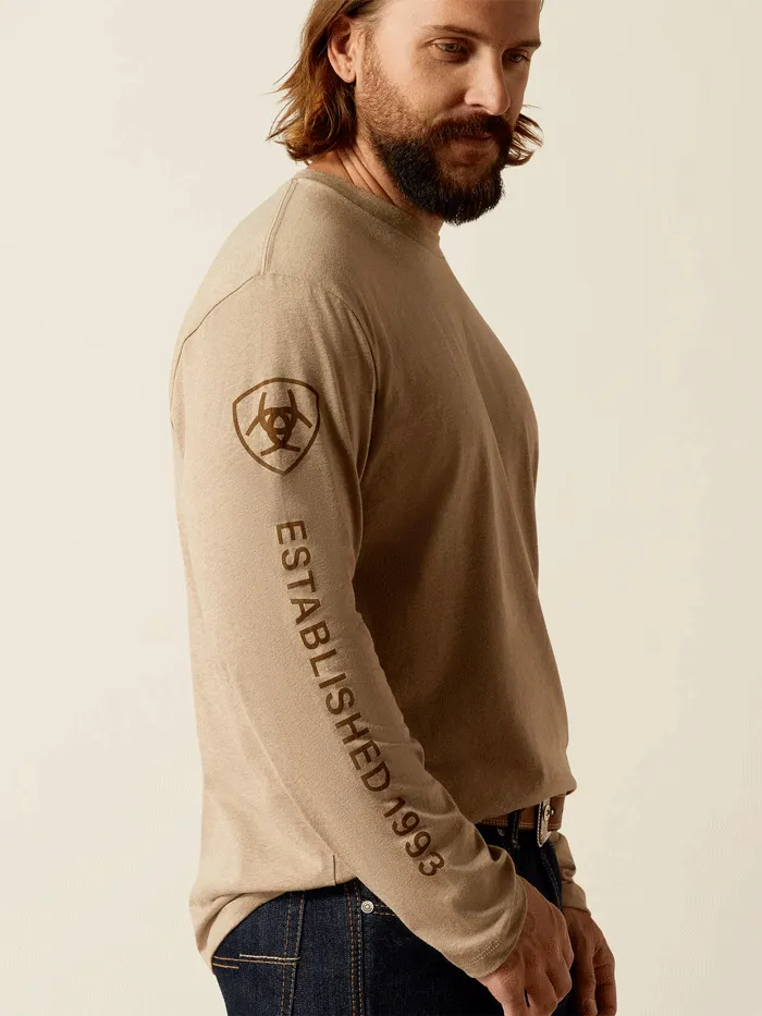 Ariat 10054191 Mens Elevated V2 T-Shirt Oatmeal Heather