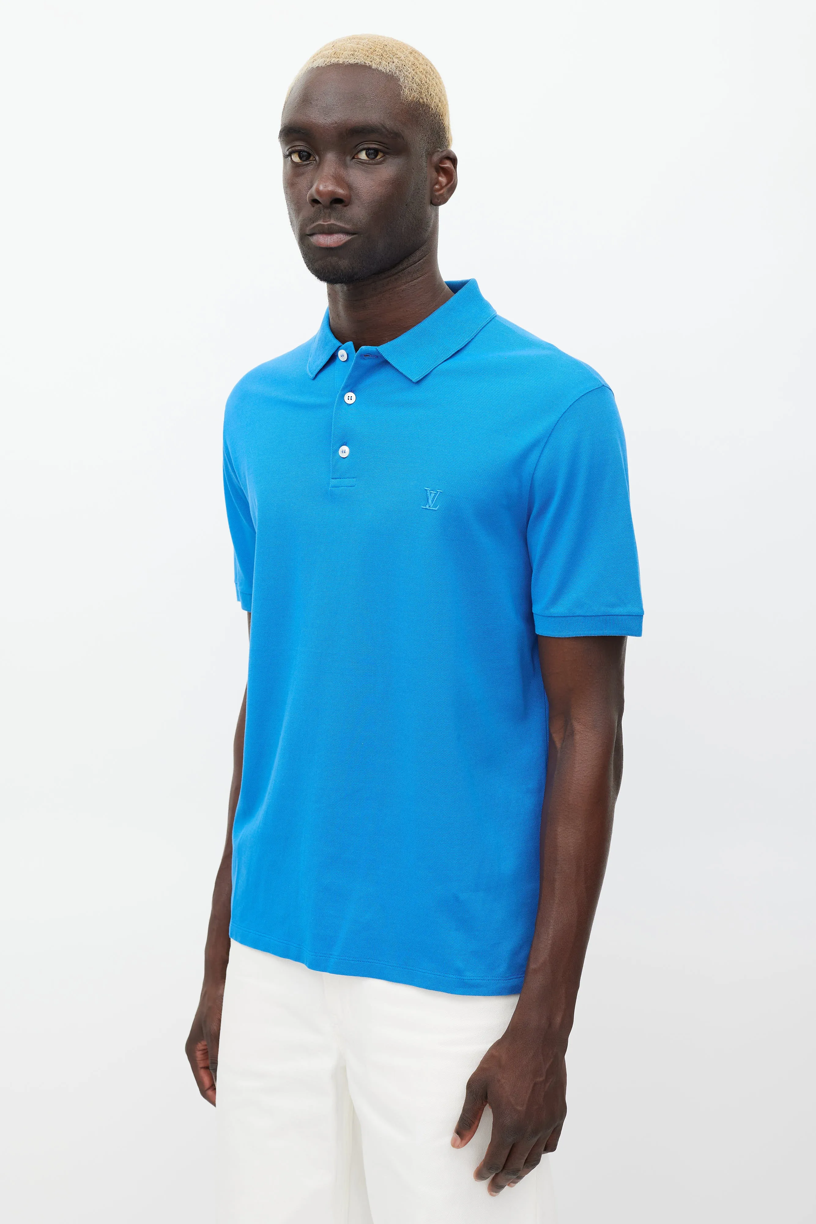 Blue Embroidered Logo Polo