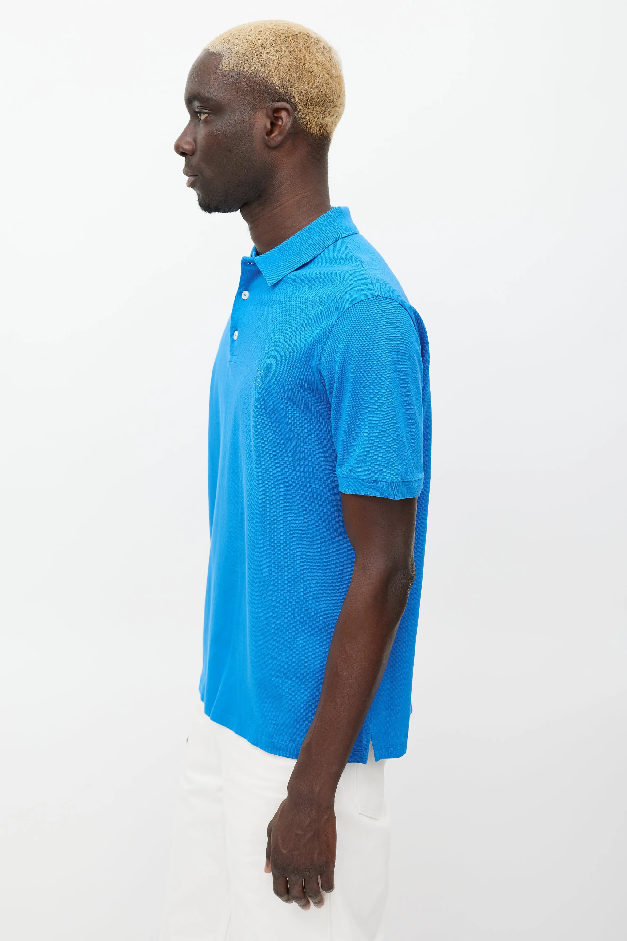 Blue Embroidered Logo Polo