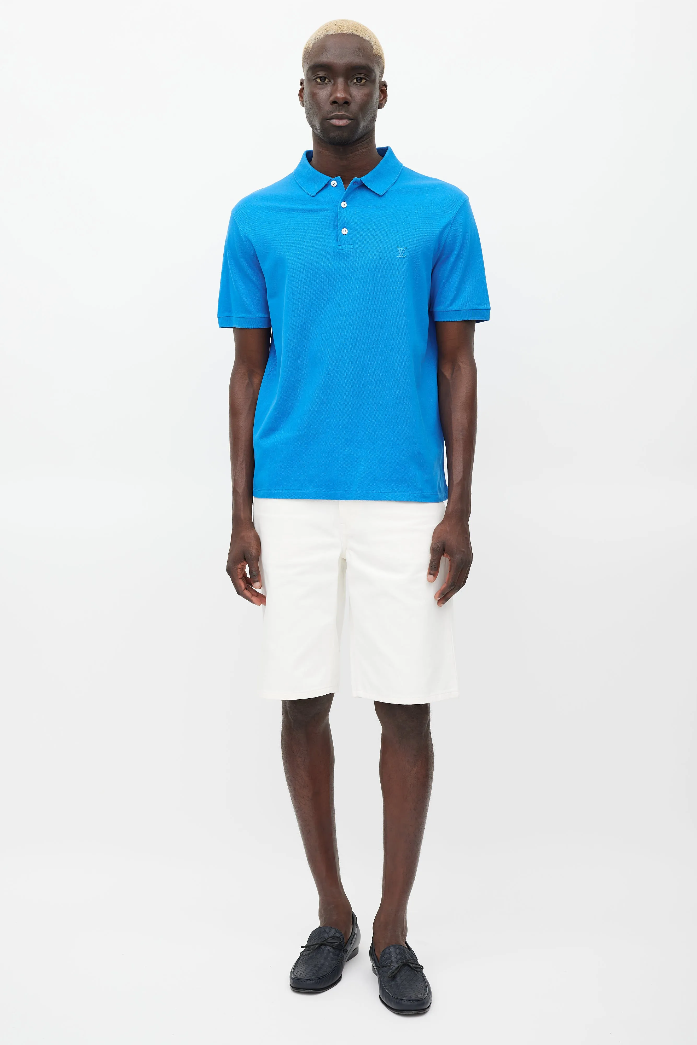 Blue Embroidered Logo Polo
