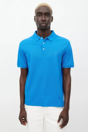 Blue Embroidered Logo Polo