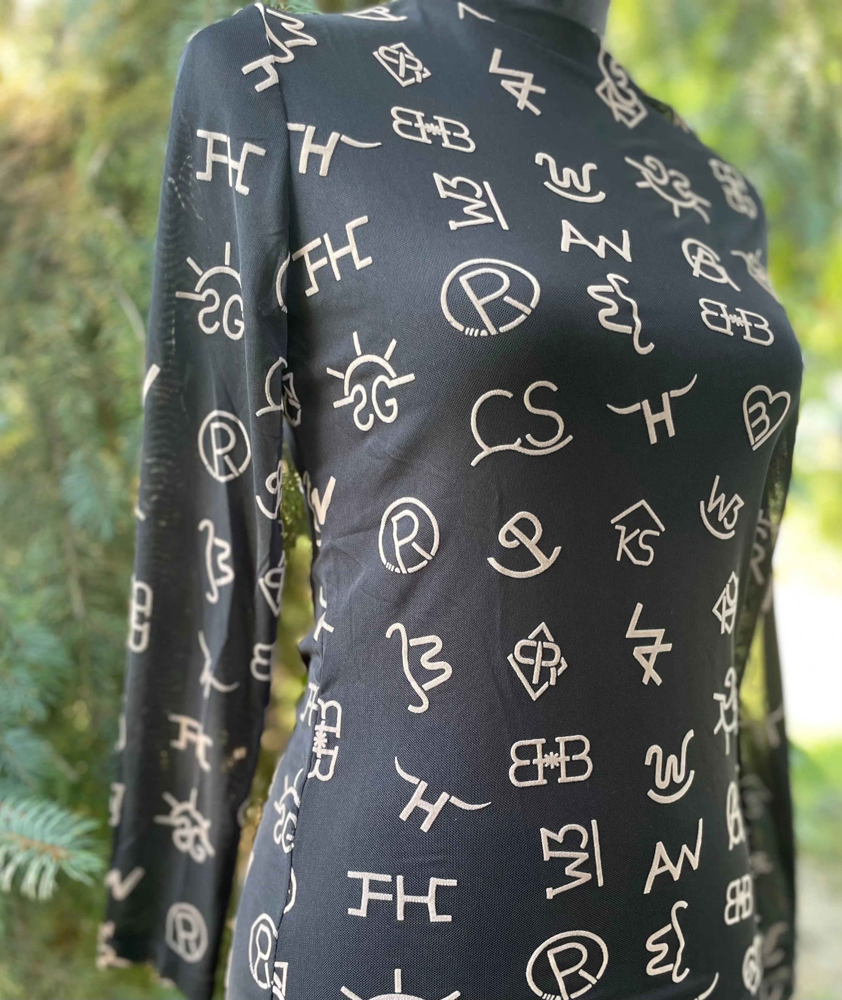 Brand mesh long sleeve