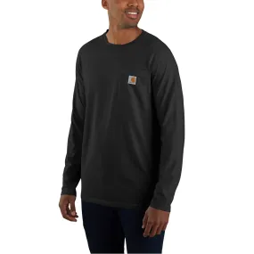 Force Relaxed Fit Midweight Long-Sleeve Pocket T-Shirt - N04-Black | Carhartt 106656