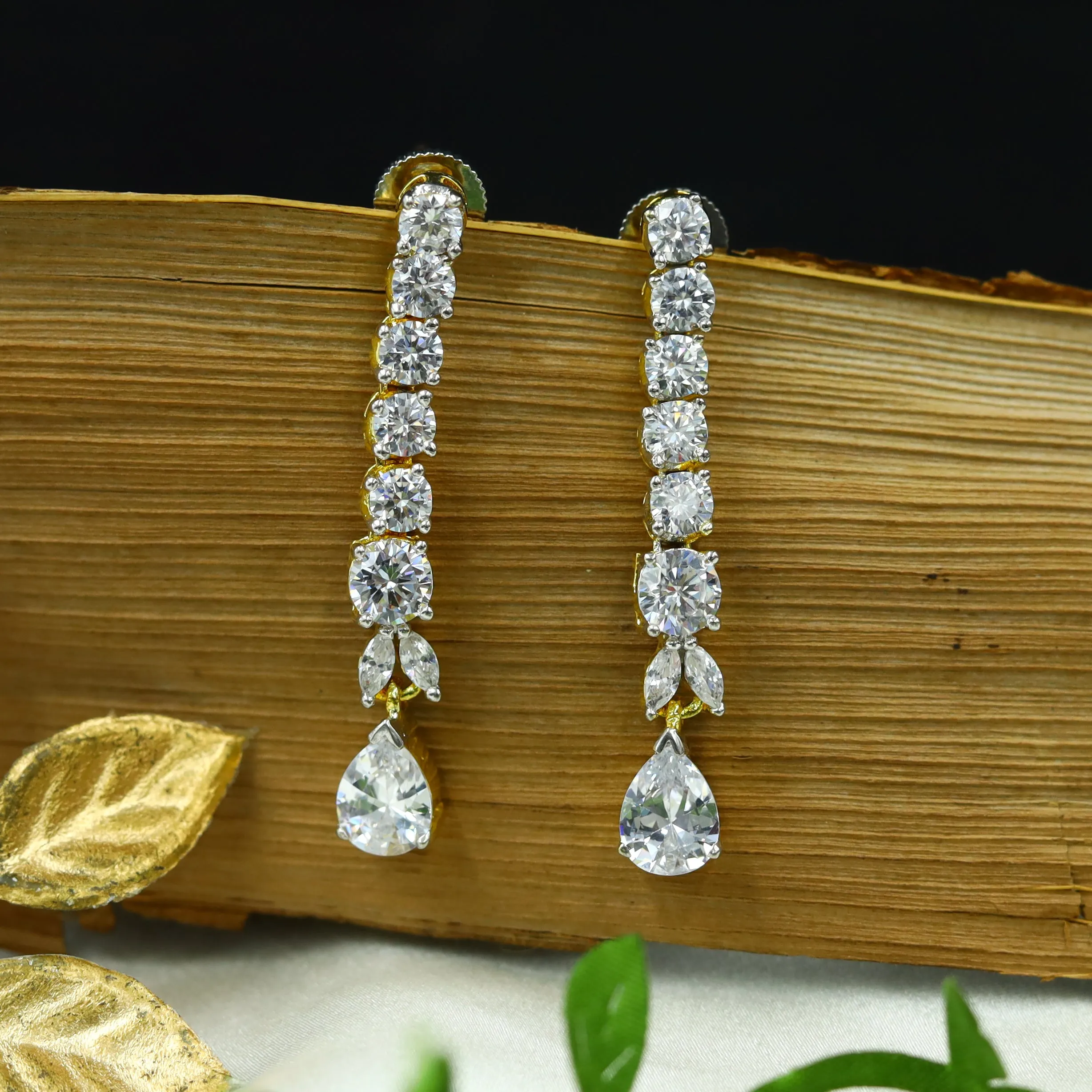 Gold Zircon/AD Necklace Set 9215-3848