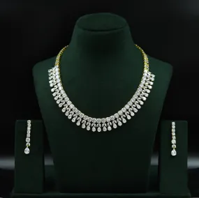 Gold Zircon/AD Necklace Set 9215-3848