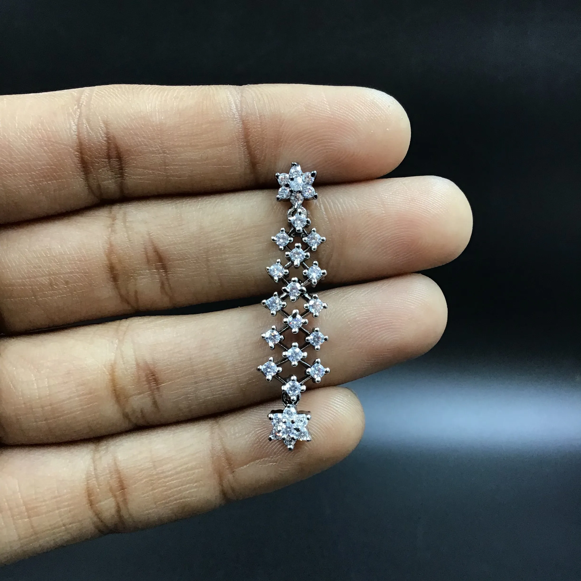 Gray Zircon/AD Necklace Set 18452-5634