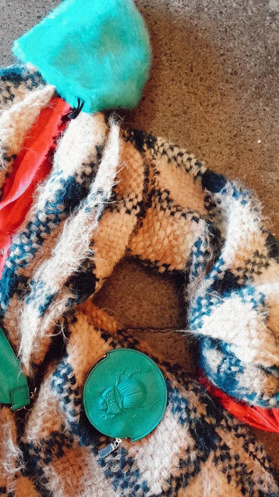 Hand loom alpaca swing coatigan - Tartan