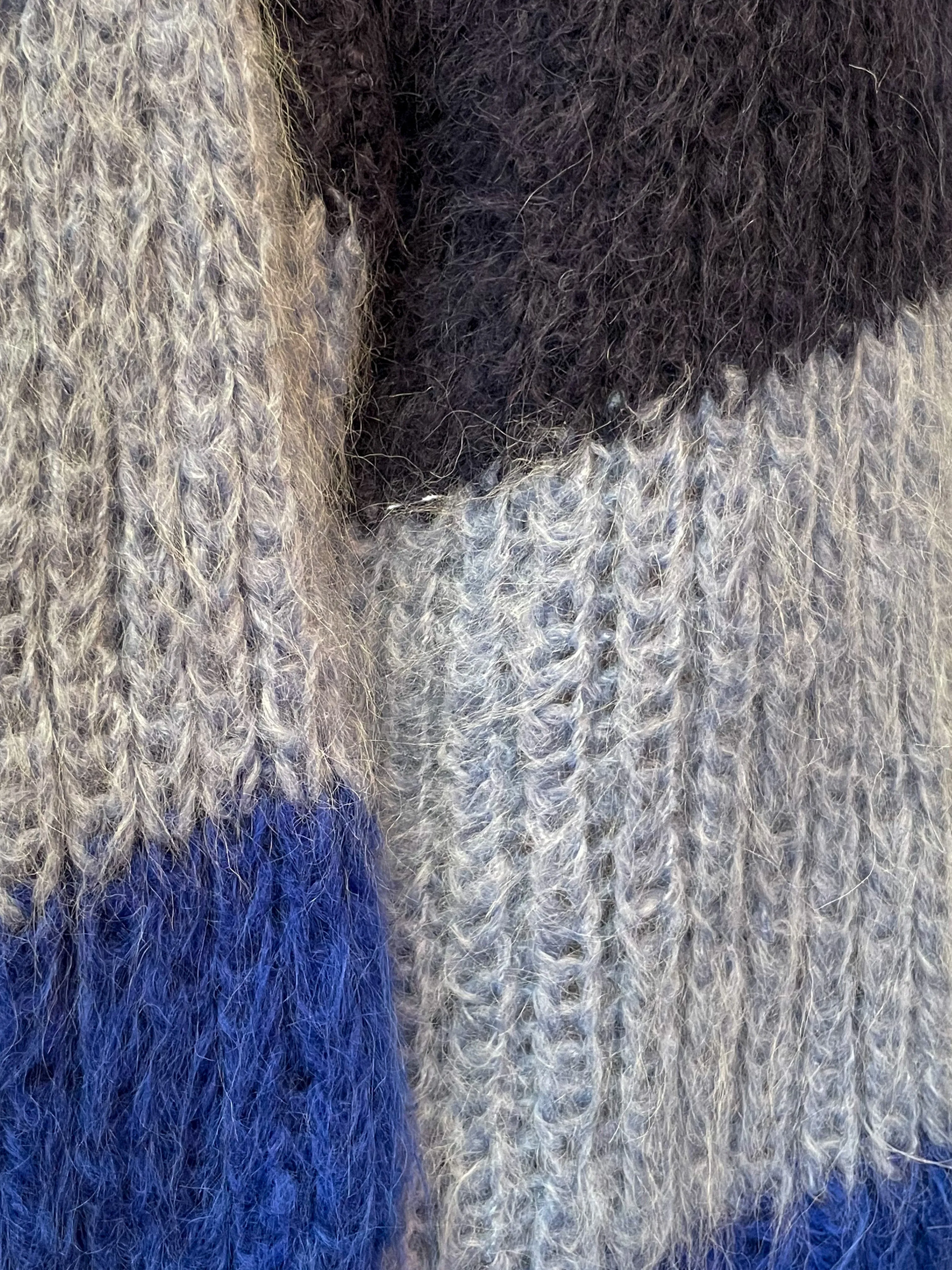 handknit funnel neck - stripe