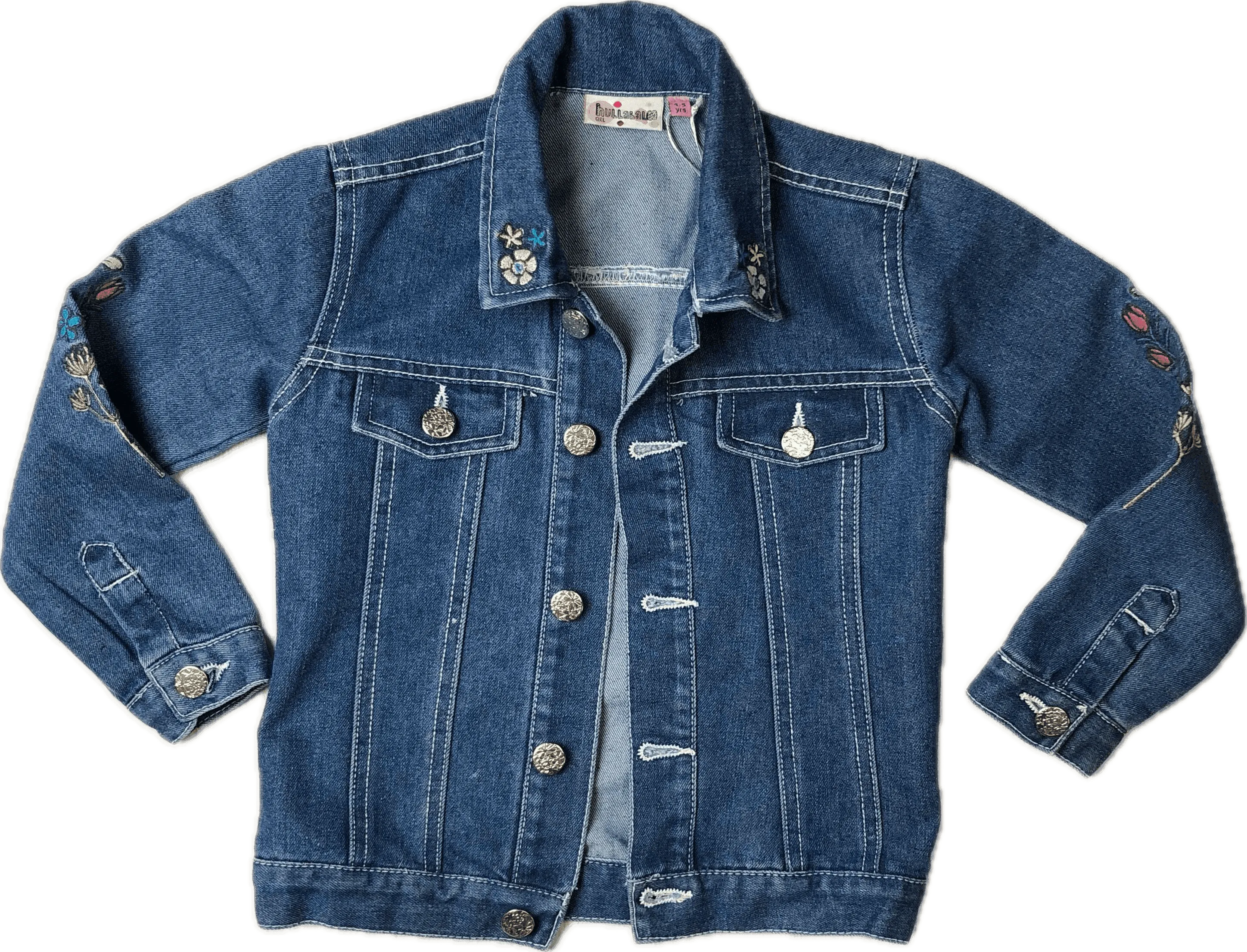 Hullabaloo Embroidered Girls Denim Jacket - Size 4/5