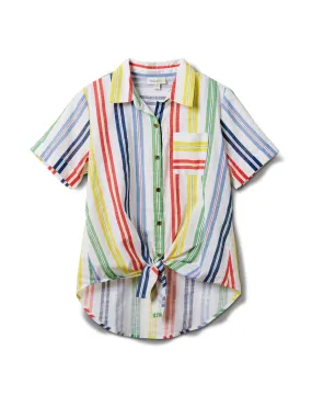 Multi Stripe Texture 1 Pocket Shirt