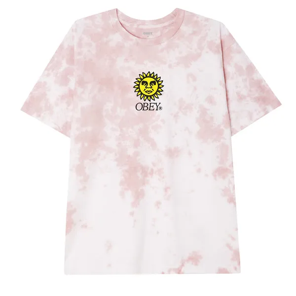 Obey Sunshine T-Shirt - Pink Clay Tie Dye