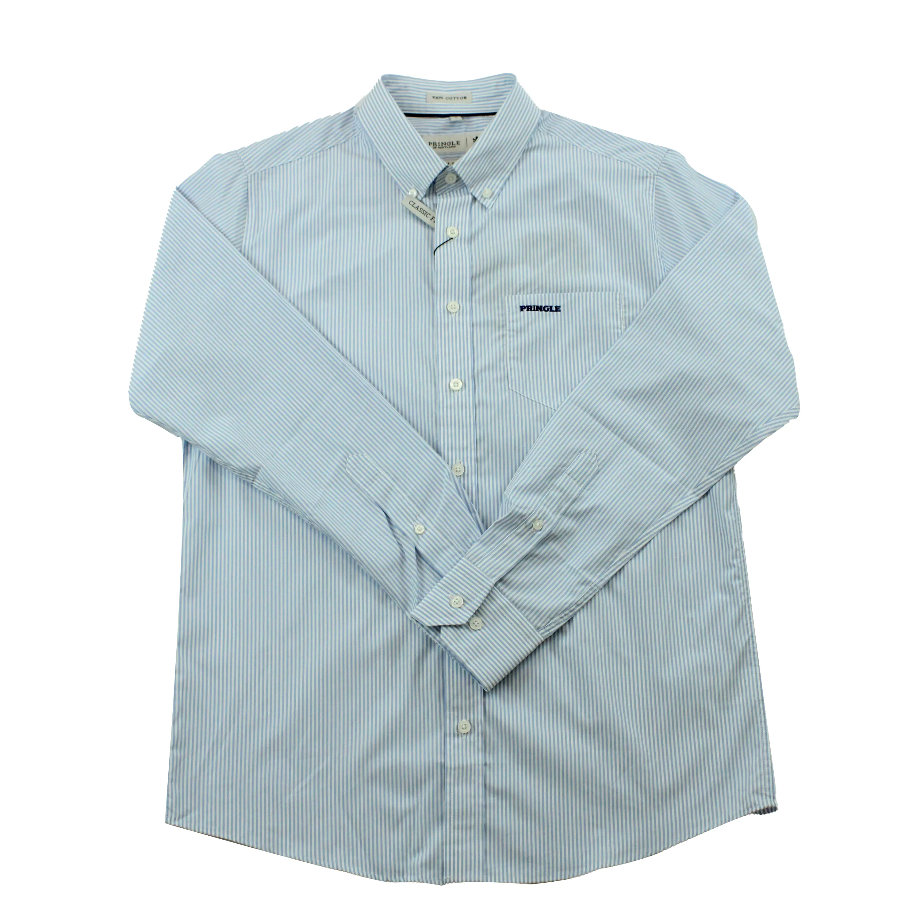Pringle PinStripe Blue Classic LS Shirt