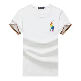 PRL Custom Fit Logo Designed Cotton T-shirt - White