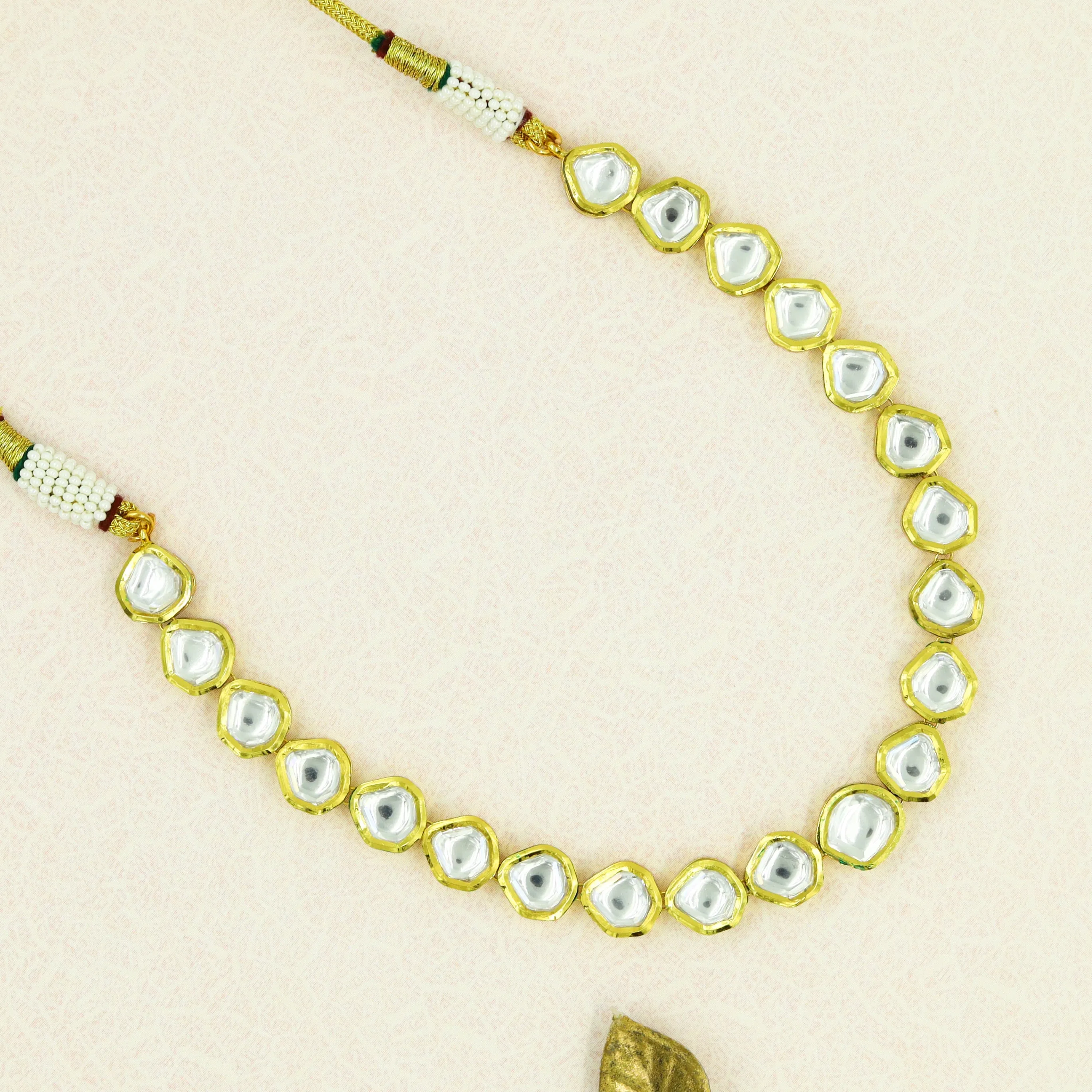 Round Neck Kundan Necklace Set 12179-28