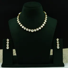 Round Neck Kundan Necklace Set 12179-28