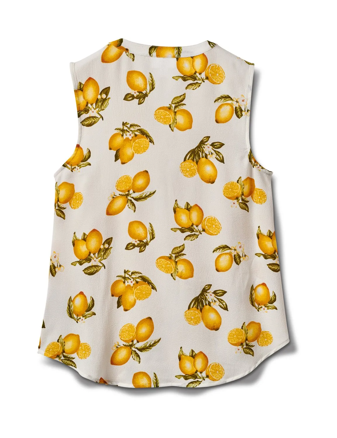 Sleevless Lemon Tie Front Top