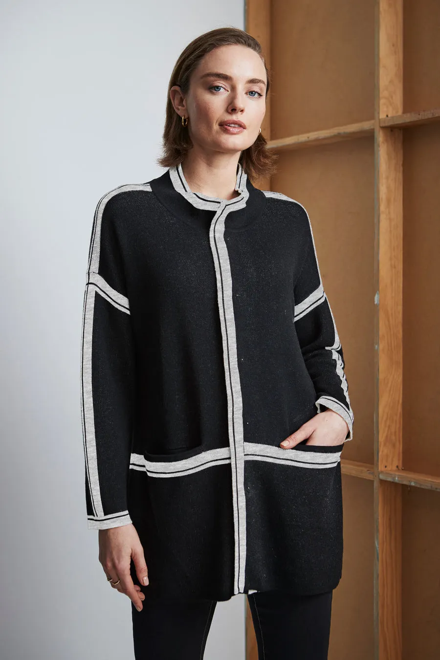 Strap Jacket - Black/Grey