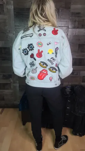 VINTAGE 80'S UPCYCLED DENIM PATCH JACKET
