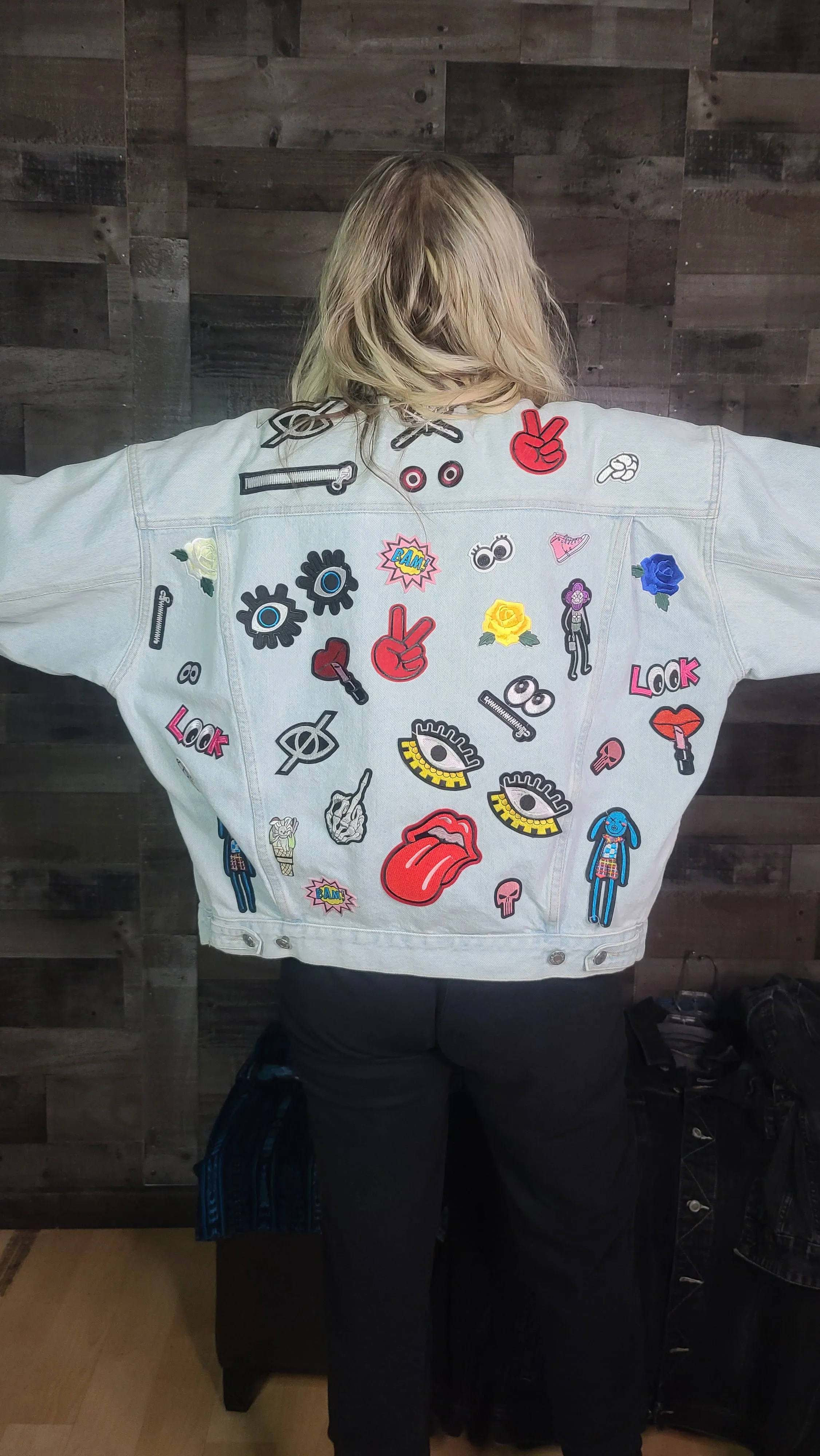 VINTAGE 80'S UPCYCLED DENIM PATCH JACKET