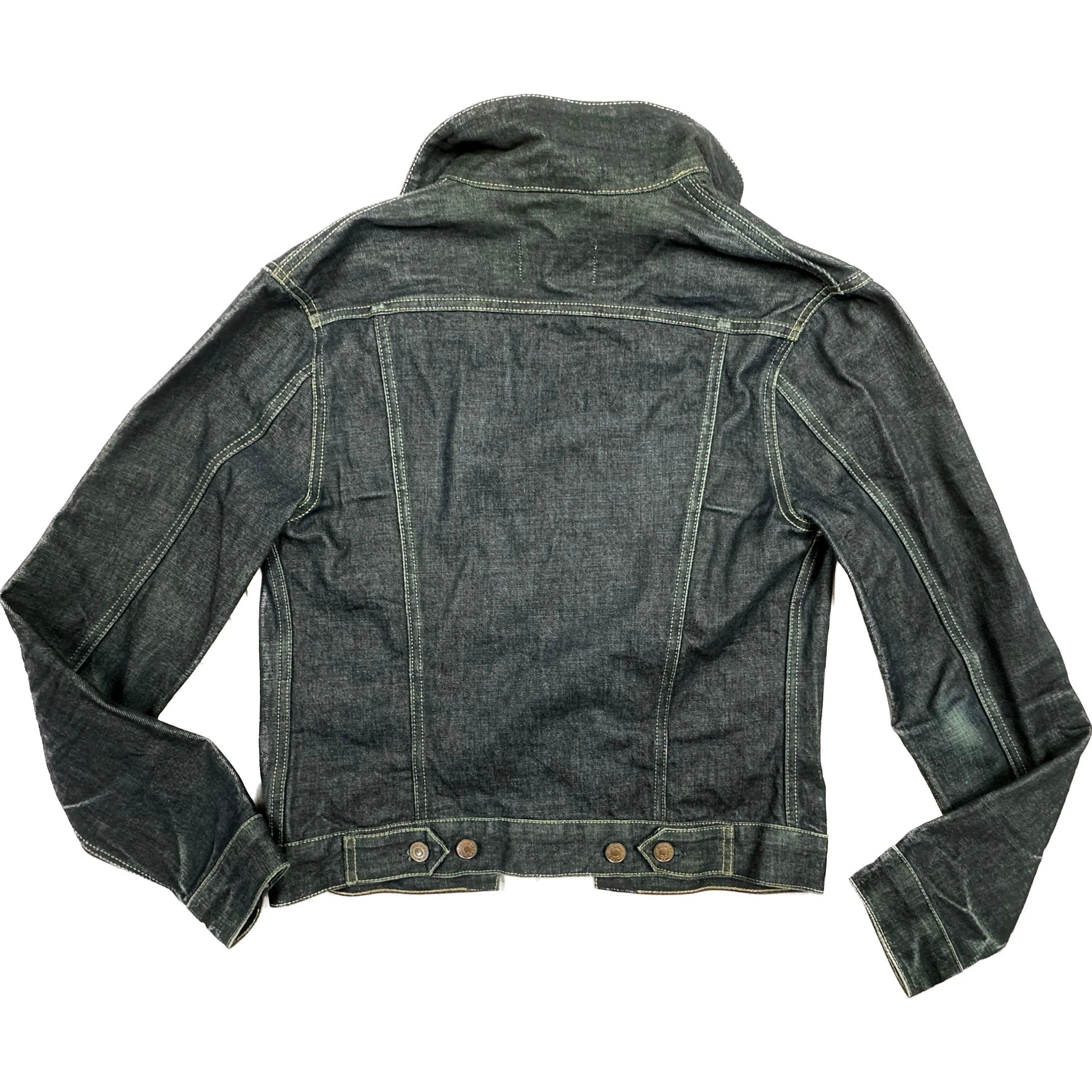 Weekday Dark Wash Classic Denim Jean Jacket - Size S