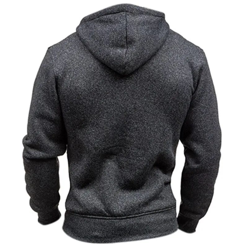 Winter Autumn Sporting Hoodies Men Slim Fit Sweatshirt Pullover Long Sleeve Casual Zipper Jacket Hoody Coat Leather Patchwork