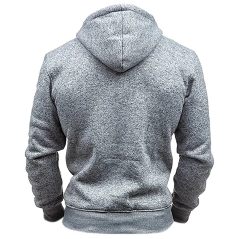 Winter Autumn Sporting Hoodies Men Slim Fit Sweatshirt Pullover Long Sleeve Casual Zipper Jacket Hoody Coat Leather Patchwork