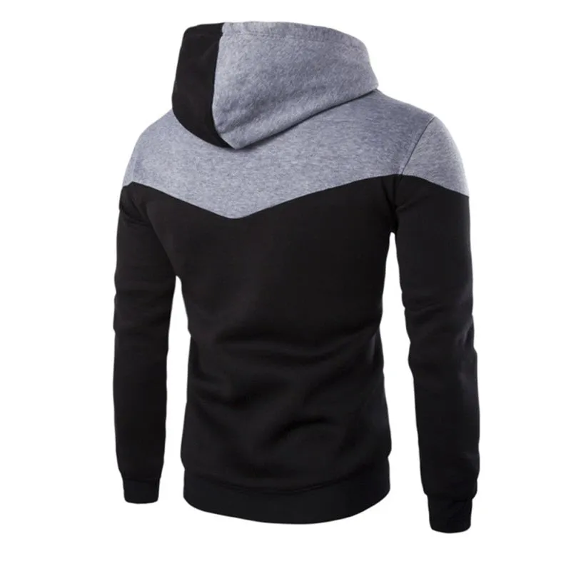 Winter Hoodies Men Sudaderas Hombre Hip Hop Mens Hoodie Decorative Pocket Patchwork Sweatshirt LM58