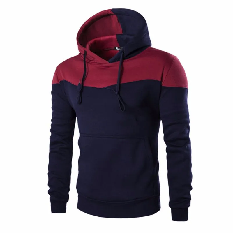 Winter Hoodies Men Sudaderas Hombre Hip Hop Mens Hoodie Decorative Pocket Patchwork Sweatshirt LM58