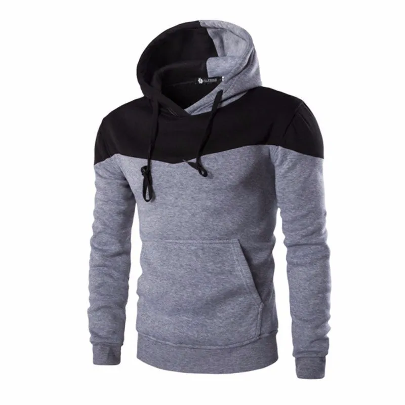 Winter Hoodies Men Sudaderas Hombre Hip Hop Mens Hoodie Decorative Pocket Patchwork Sweatshirt LM58