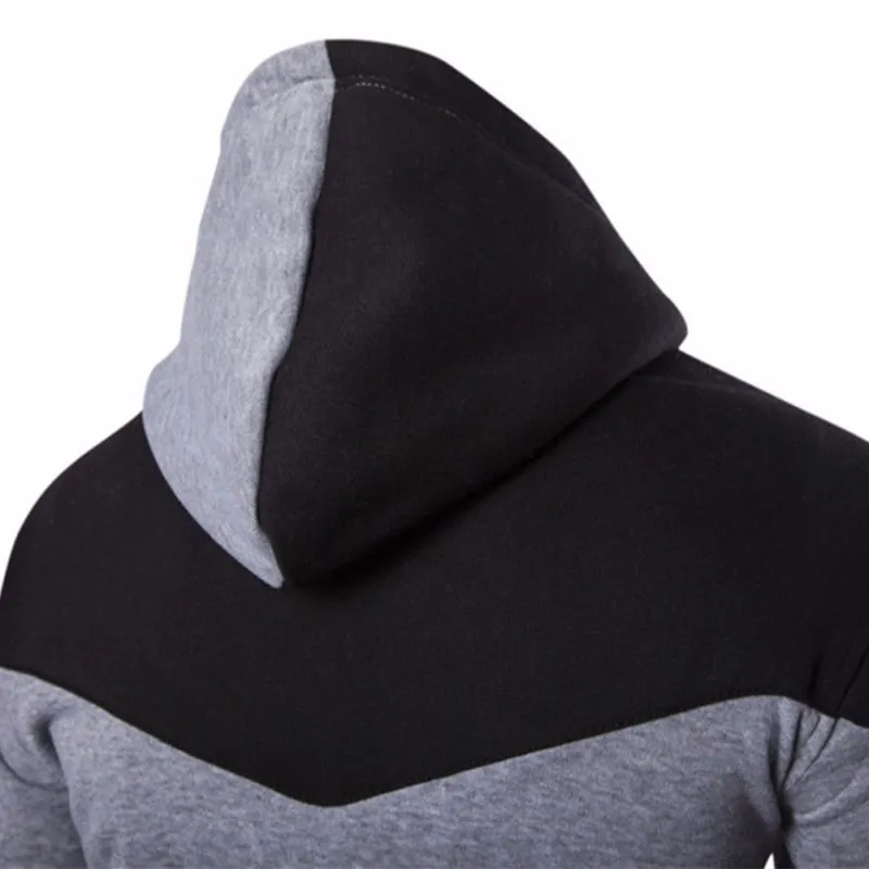 Winter Hoodies Men Sudaderas Hombre Hip Hop Mens Hoodie Decorative Pocket Patchwork Sweatshirt LM58