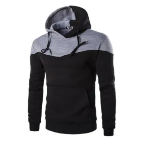 Winter Hoodies Men Sudaderas Hombre Hip Hop Mens Hoodie Decorative Pocket Patchwork Sweatshirt LM58