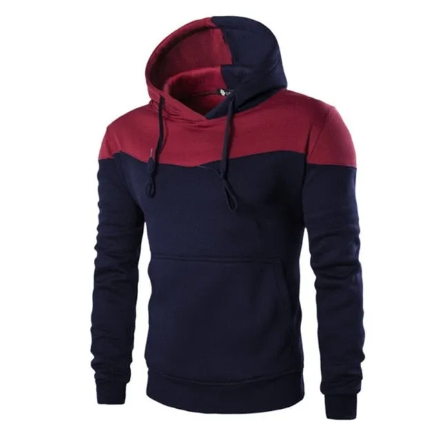 Winter Hoodies Men Sudaderas Hombre Hip Hop Mens Hoodie Decorative Pocket Patchwork Sweatshirt LM58