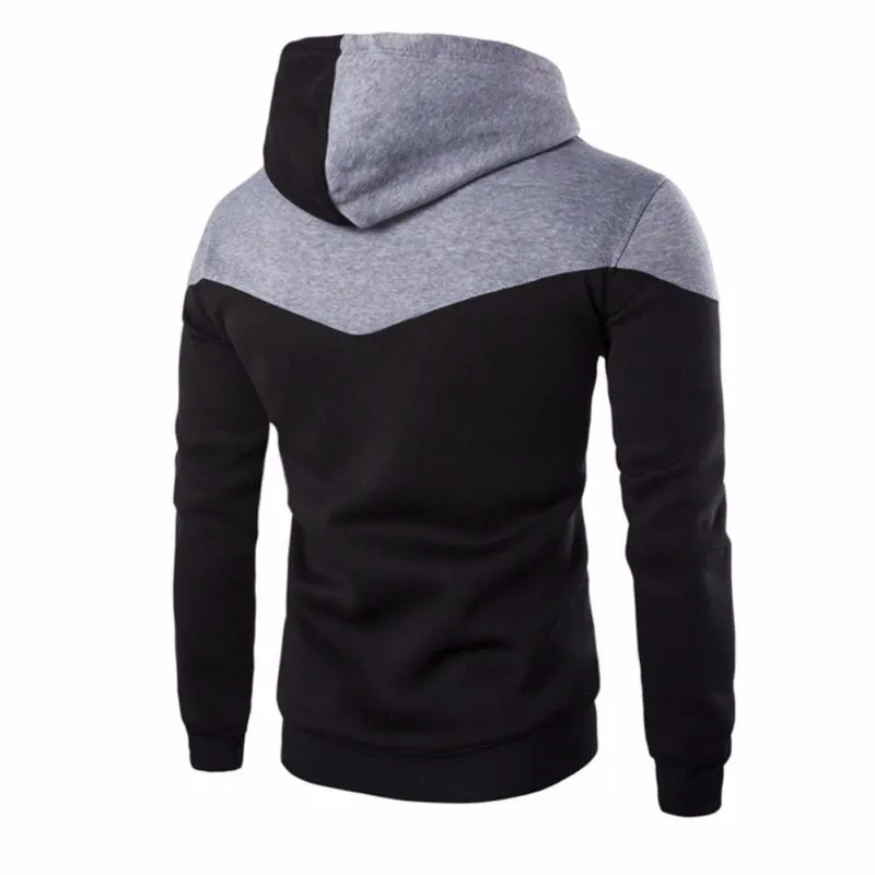 Winter Hoodies Men Sudaderas Hombre Hip Hop Mens Hoodie Decorative Pocket Patchwork Sweatshirt LM58