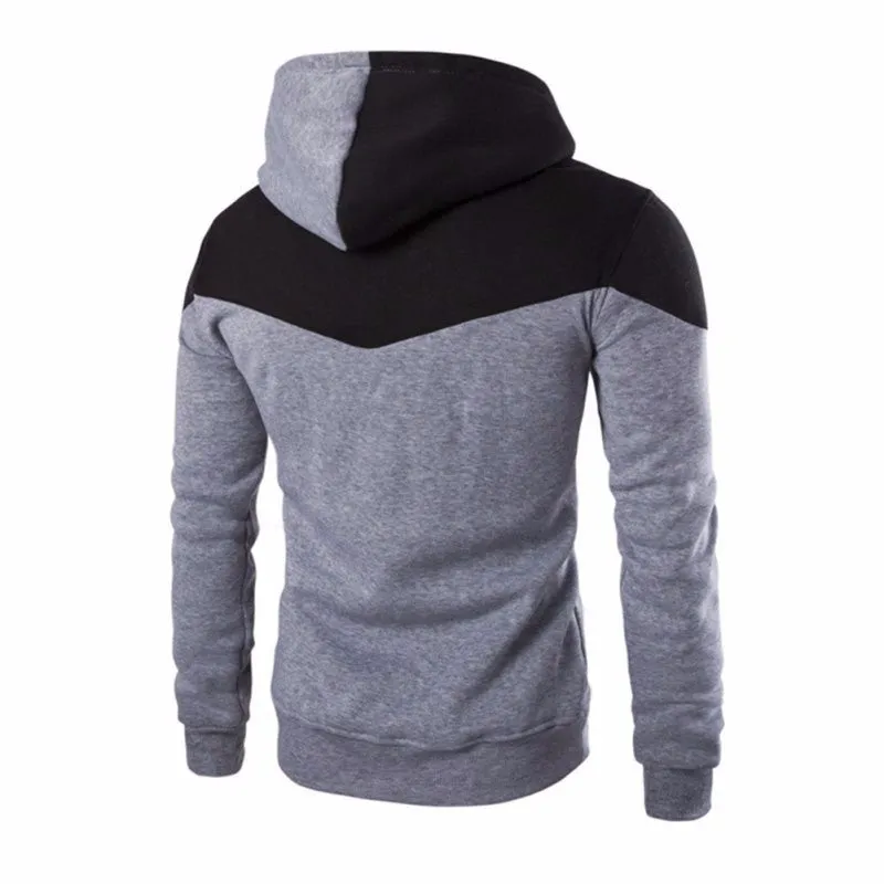 Winter Hoodies Men Sudaderas Hombre Hip Hop Mens Hoodie Decorative Pocket Patchwork Sweatshirt LM58