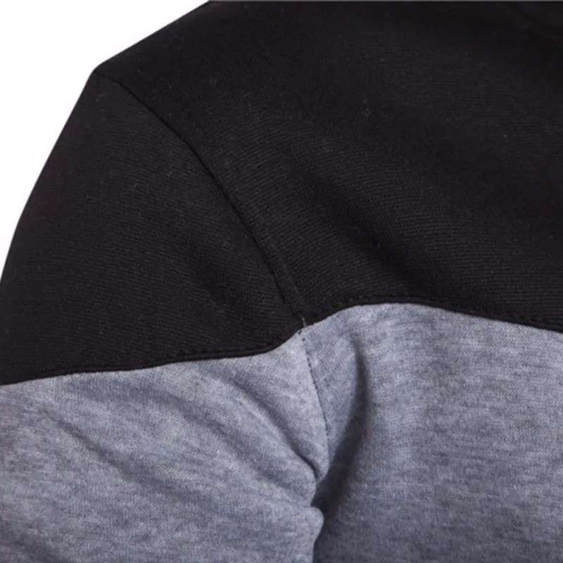 Winter Hoodies Men Sudaderas Hombre Hip Hop Mens Hoodie Decorative Pocket Patchwork Sweatshirt LM58