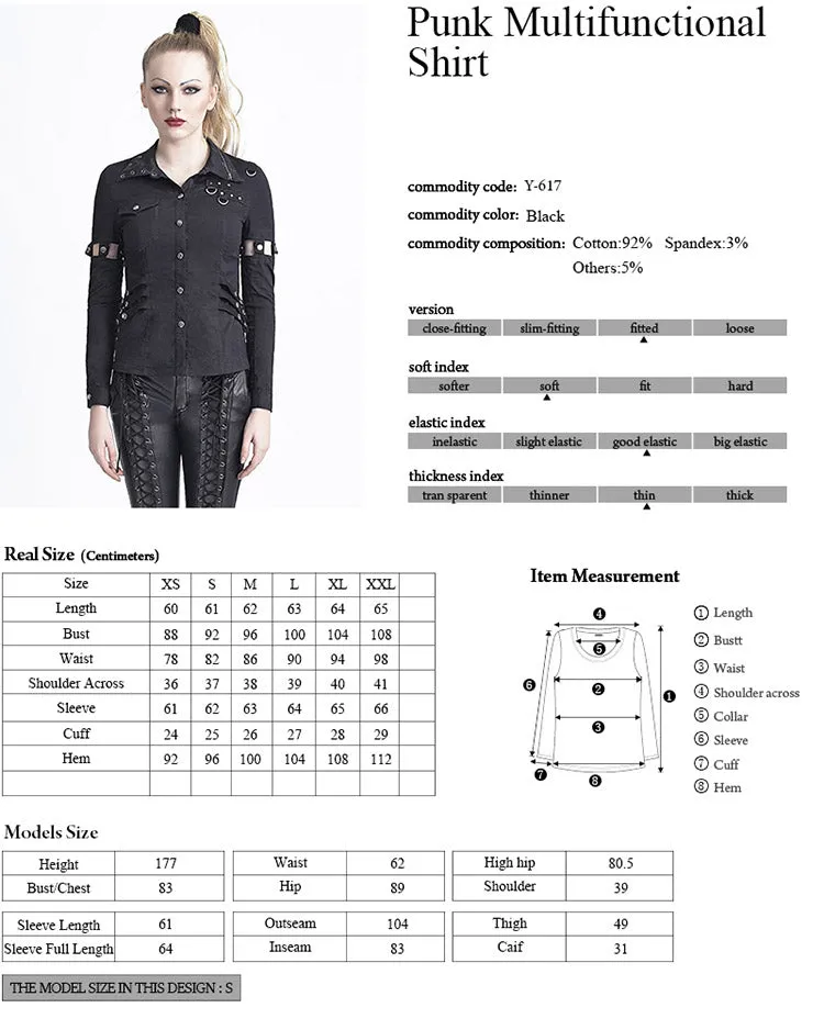Y-617 Christmas Dark Military Thick Punk Shirts With Long Sleeves