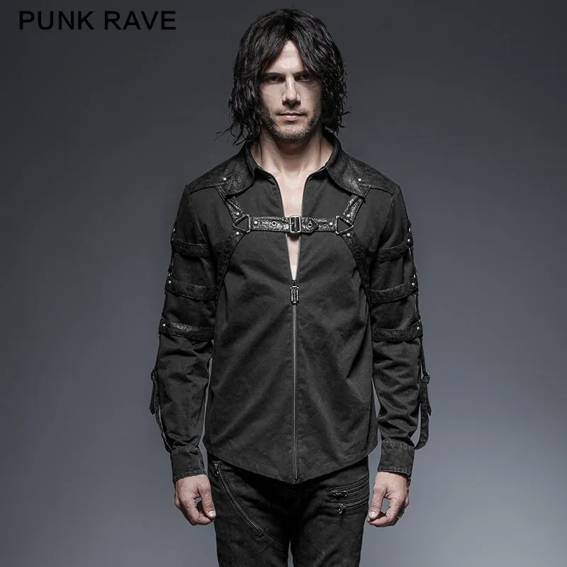 Y-644 Coffee Punk And Rock Punk Shirts With Long Sleeve