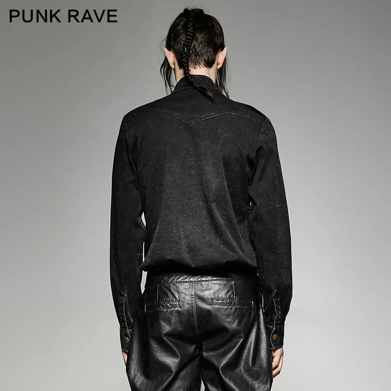Y-698 Smooth Majesty Vintage Punk Shirts With Multi-breasted